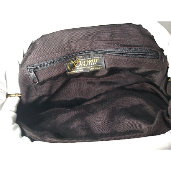 Samir Vtg HandBag White Bright Color Block Zigzag Prints Leather Hinged Purse - Picture 10 of 12